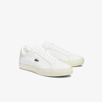 Lacoste Powercourt Smooth Leather Sneakers Pánské - Tenisky Bílé / Šedé | CZ-3hEZ6W